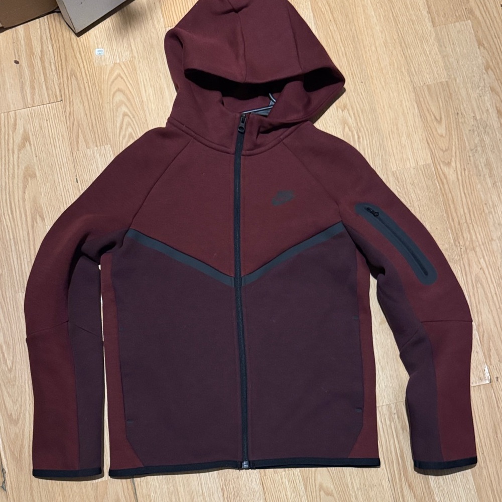Nike Kids Hooded Jacket - Burgundy and Black